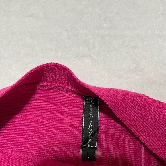 POOF COUTURE Womens Bandage Style Sweater Tube Top Raspberry Pink Size Large - Picture 3 of 8